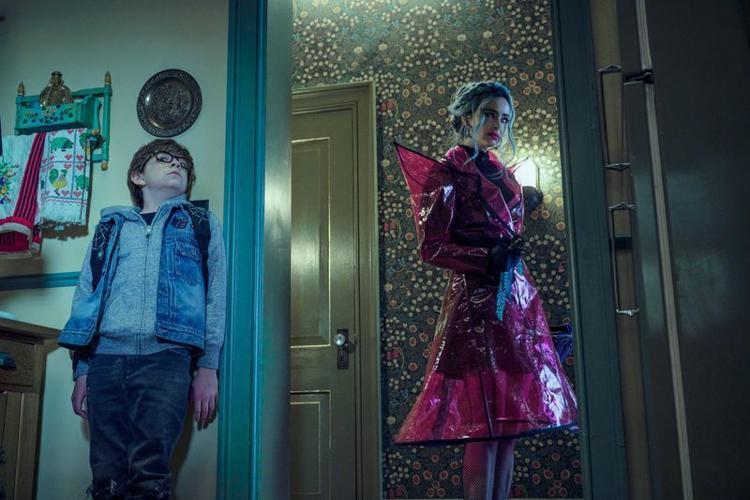 Based on the J.A. White book, the kid-friendly horror film "Nightbooks" stars Winslow Fegley as a New York boy imprisoned by an evil witch (Krysten Ritter) and forced to tell her a new scary story every night to survive.