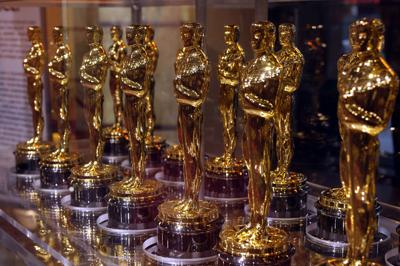 Oscar statuettes that will be presented to winners at an Academy Award presentation are displayed at "Meet the Oscars" in the Times Square Studios on February 12, 2007.