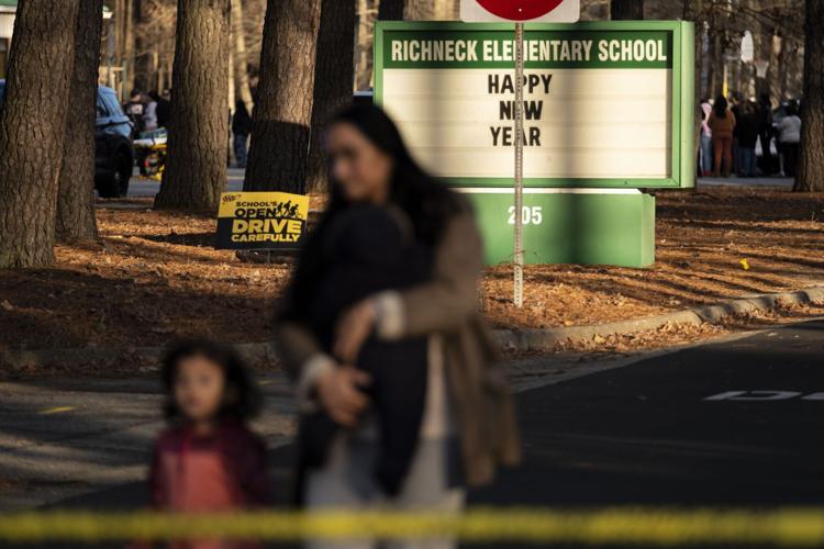 Police responded to a shooting that injured teacher Abigail Zwerner at Richneck Elementary in Newport News, Virginia, on Jan. 6, 2022. Zwerner was shot in the hand and chest by a student.
