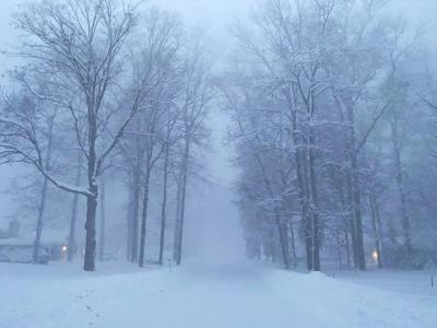 A snow-covered road