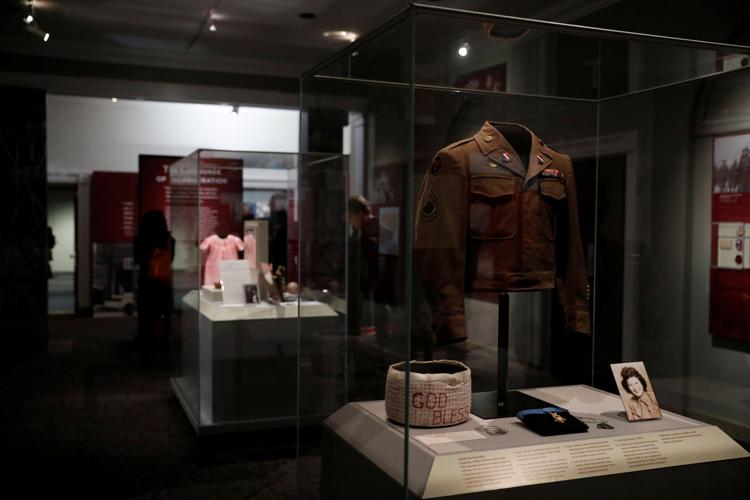 Artifacts are seen during a press preview of "Righting a Wrong: Japanese Americans and WWII" at the Smithsonian National Museum of American History in Washington