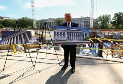 FILE PHOTO: The site of ongoing construction of the planned White House ballroom in Washington