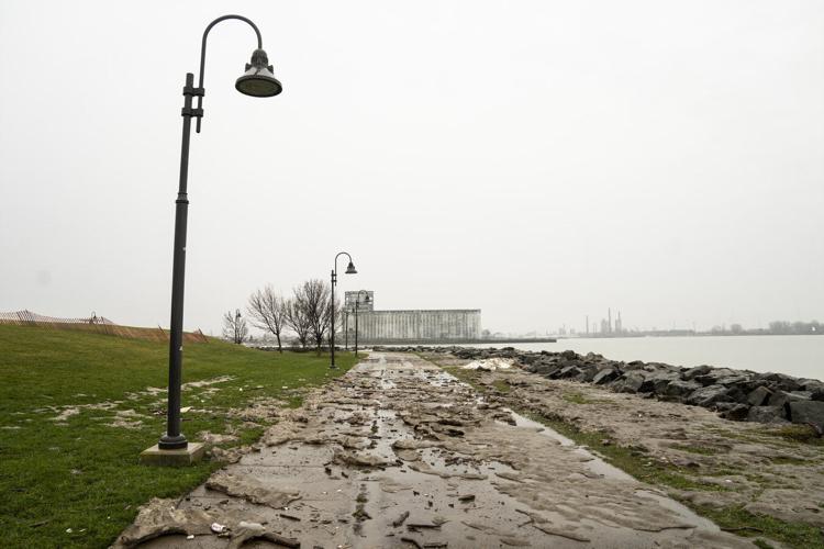 Leftover ice and debris