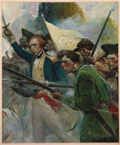 Lafayette leading troops