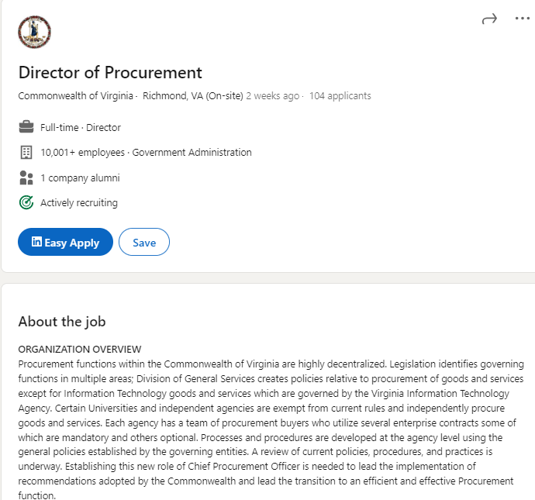 Director of procurement job ad