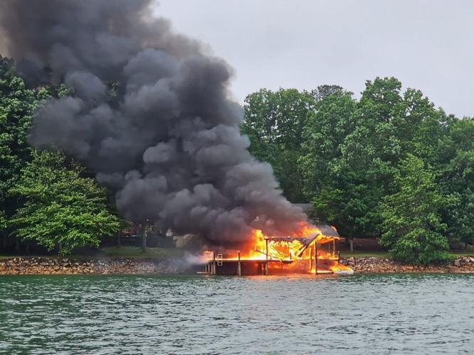 Dock fire at Smith Mountain Lake
