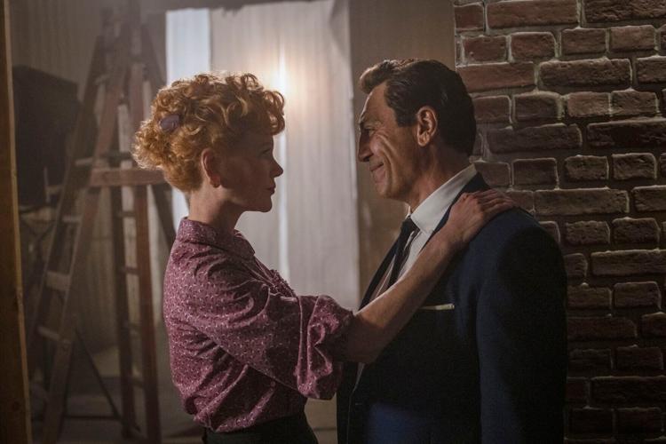 Nicole Kidman, left, and Javier Bardem in the film "Being the Ricardos."