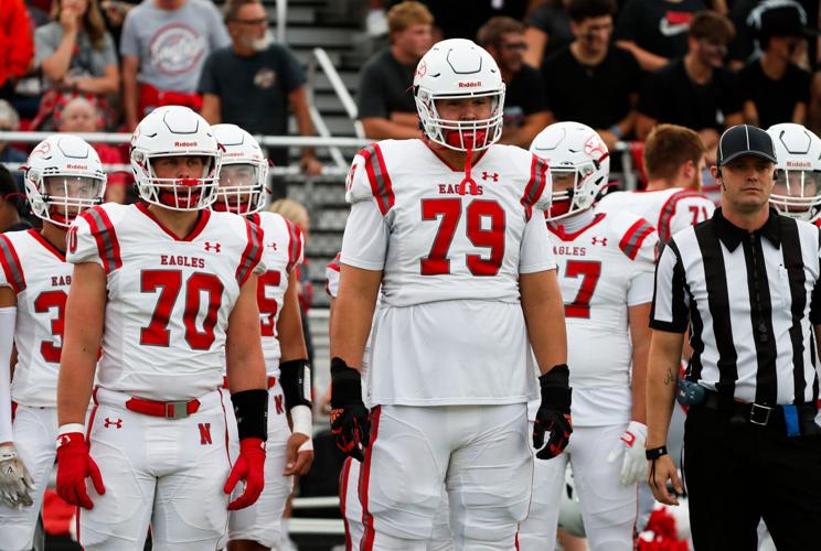 Nixa's Jackson Cantwell (79) as the Eagles take on the Republic Tigers in Republic on Friday, Aug. 29, 2025.