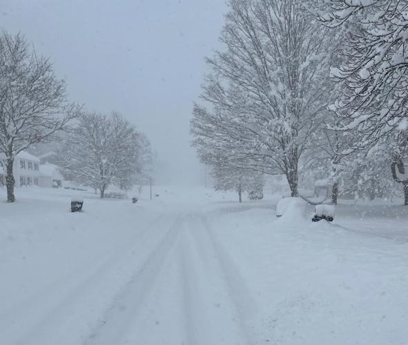 East Aurora snow street scene on 11-18-22