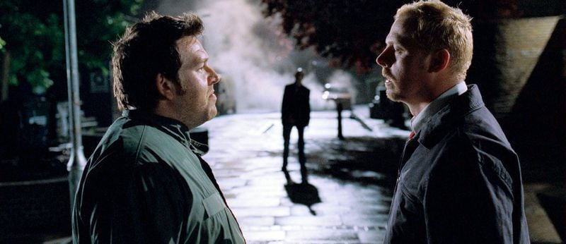 Nick Frost (left) and Simon Pegg are British buds facing a zombie apocalypse in "Shaun of the Dead."