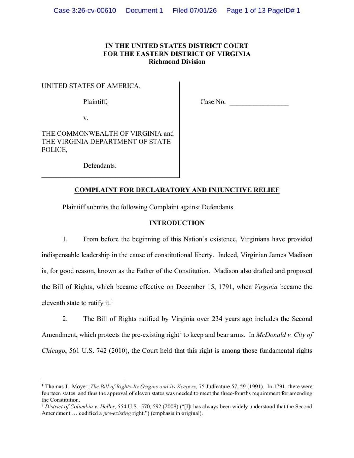 DOJ complaint