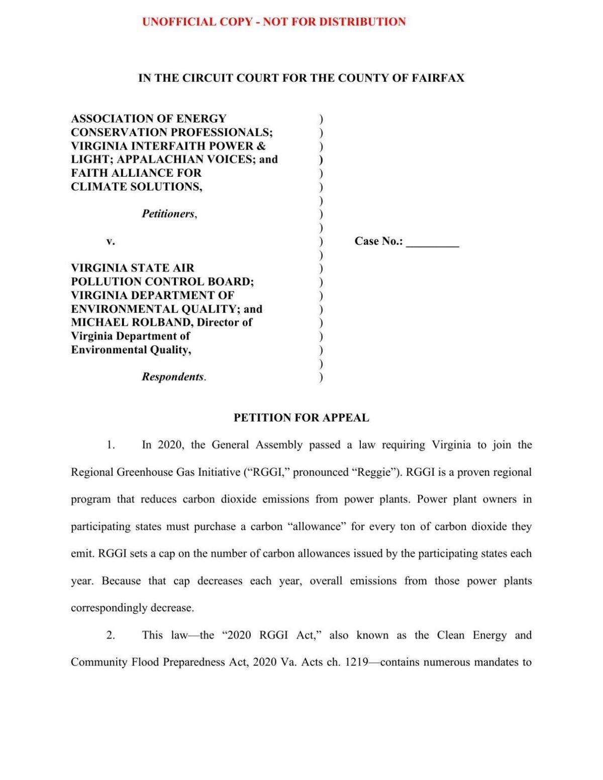 RGGI withdrawal challenge