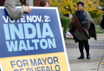 India Walton campaigning