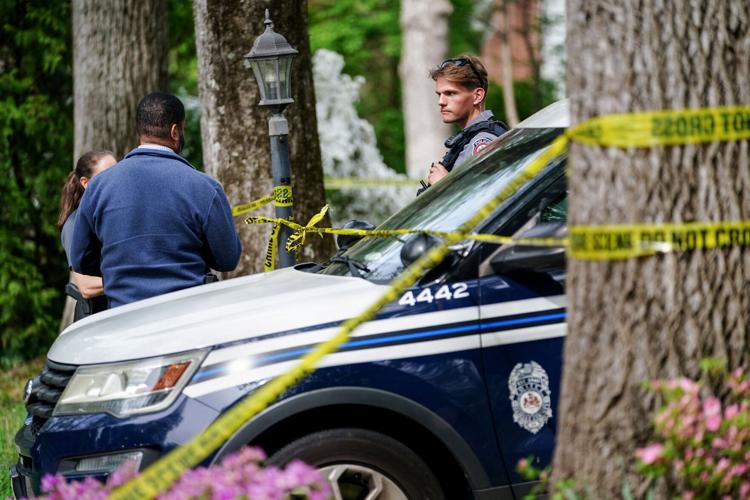 Police at the home of former Virginia Lieutenant Governor Justin Fairfax, after he shot and killed his wife Cerina Fairfax and himself, according to police