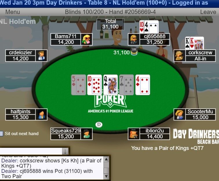 Online poker tournament
