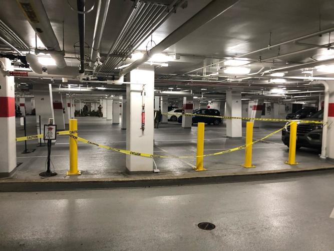 U.S. National Guard soldiers moved to parking garage