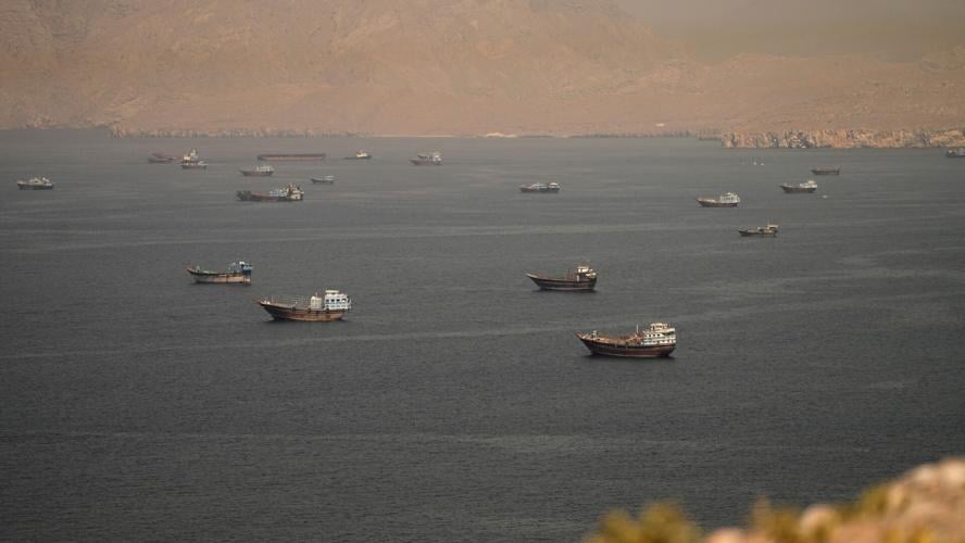 Vessels at the Strait of Hormuz, as seen from Musandam