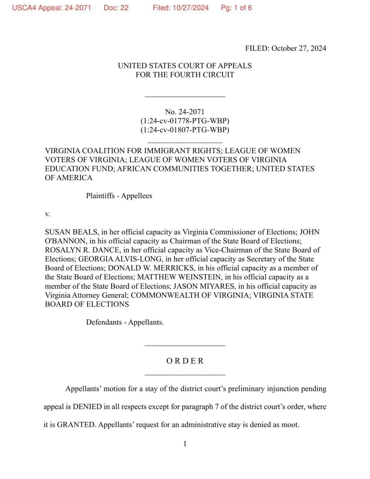 4th circuit order