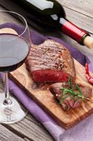 steak and wine