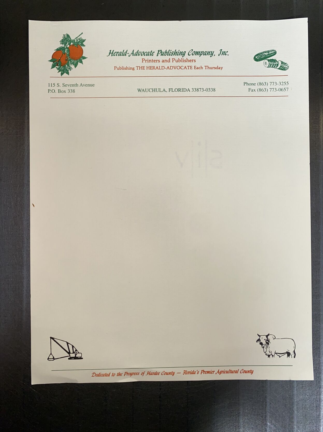 Letterhead | Commercial Printing | theheraldadvocate.com