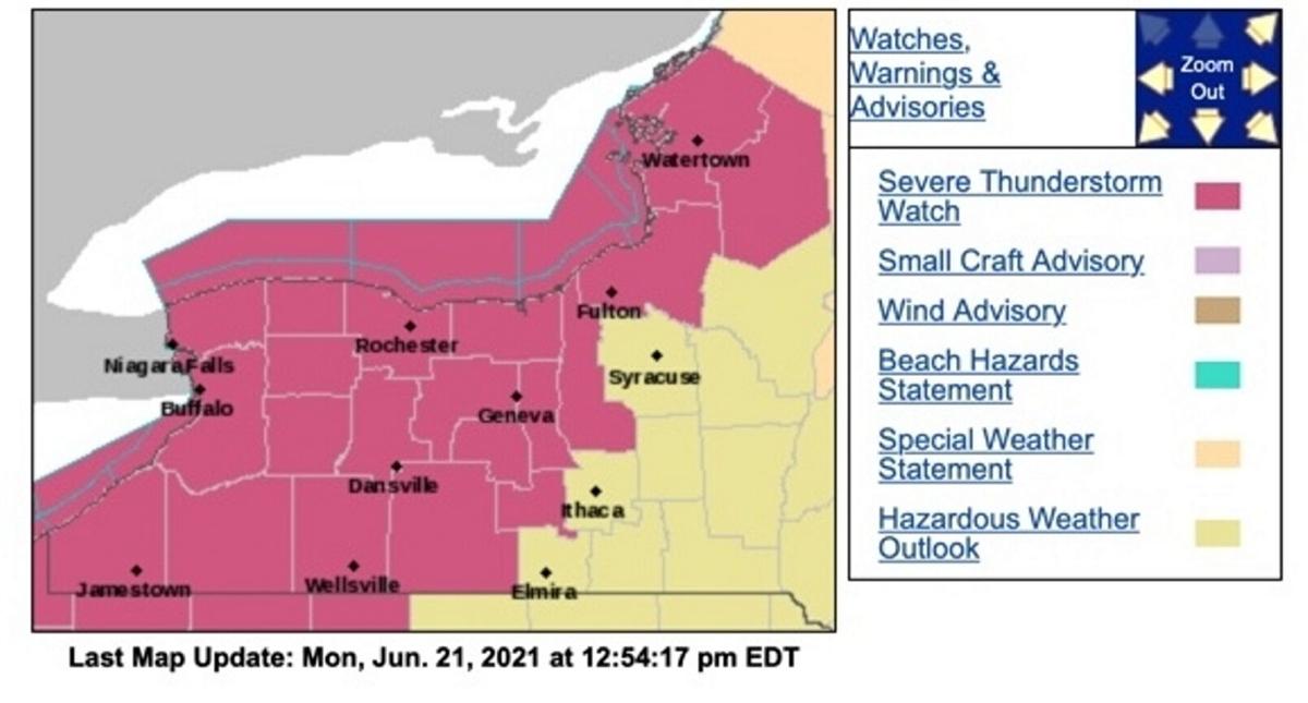 Severe thunderstorm watch issued for WNY; wind advisory remains in ...