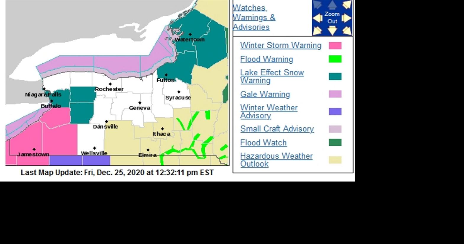 Lake effect snow warning for Genesee, Wyoming counties | Local News ...