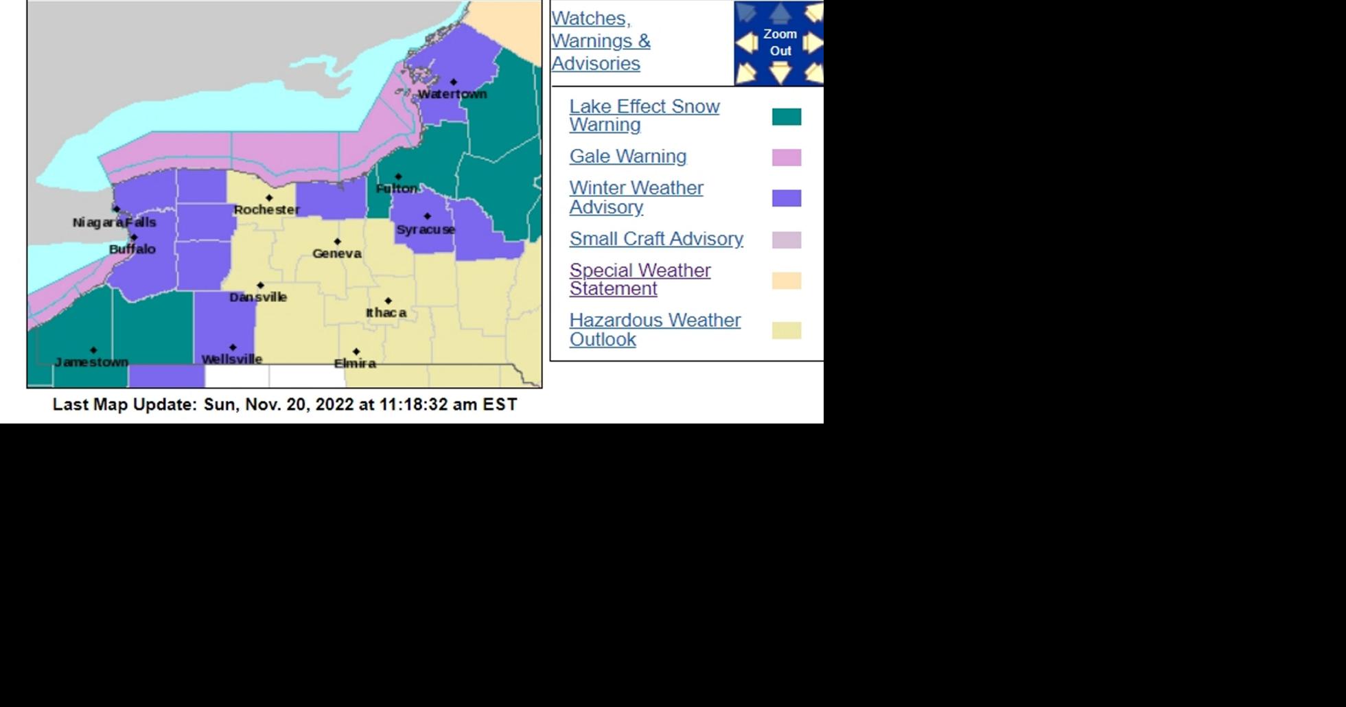 Winter weather advisories continue for Genesee, Orleans and Wyoming ...