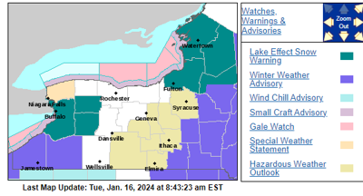 Lake effect snow warnings begin today in Genesee, Wyoming counties ...