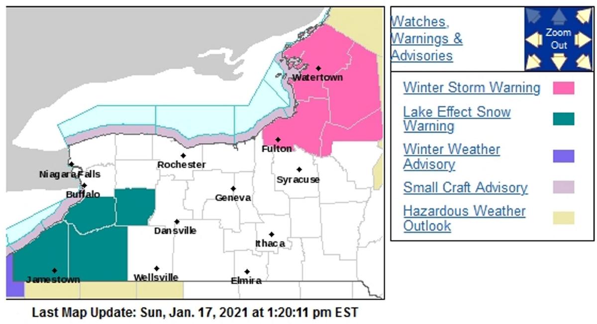 UPDATE Lake effect snow warning includes Wyoming County Local News