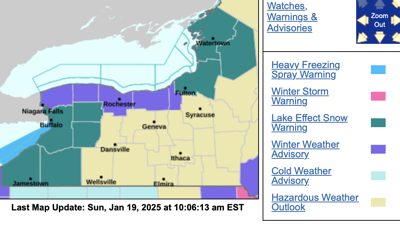 UPDATE: Lake effect snow warning issued for Genesee and Wyoming ...