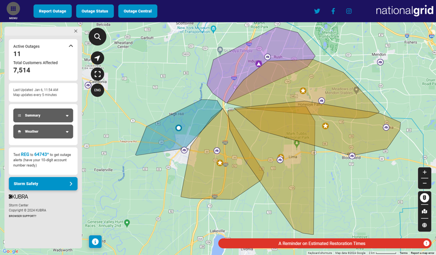 Local power outage maps