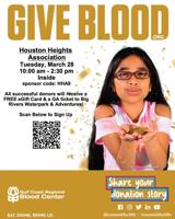 Houston Heights Association hosting blood drive March 28