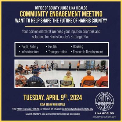 The Office of County Judge Lina Hidalgo hosts Community Engagement Meeting  in the Heights | City Government | theleadernews.com