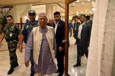 Yunus, 84, returned from Europe last week after a student-led revolution to take up the monumental task of steering democratic reforms in a country riven by institutional decay