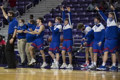 Wabaunsee's bench celebrates Class 2A semifinal win, 2021