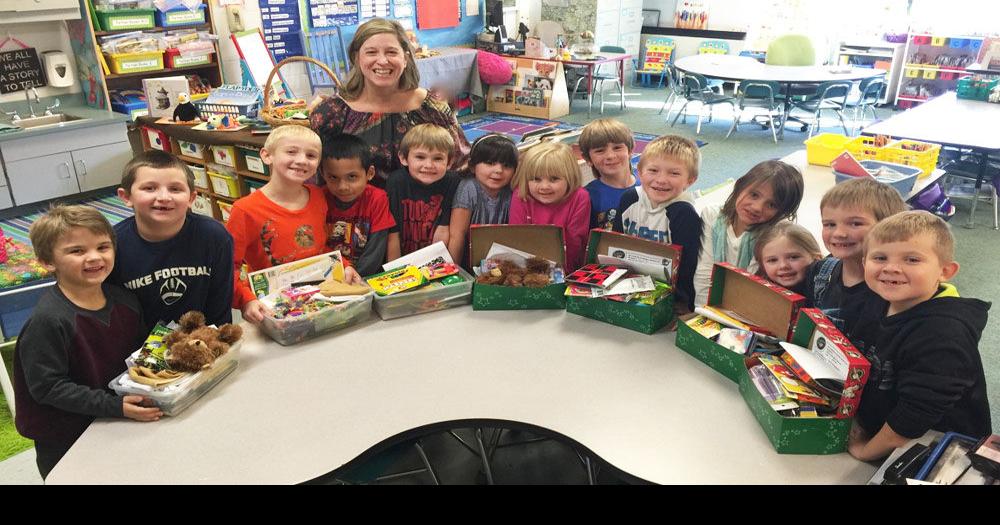 Riverbend first graders pack shoeboxes for OCC School News