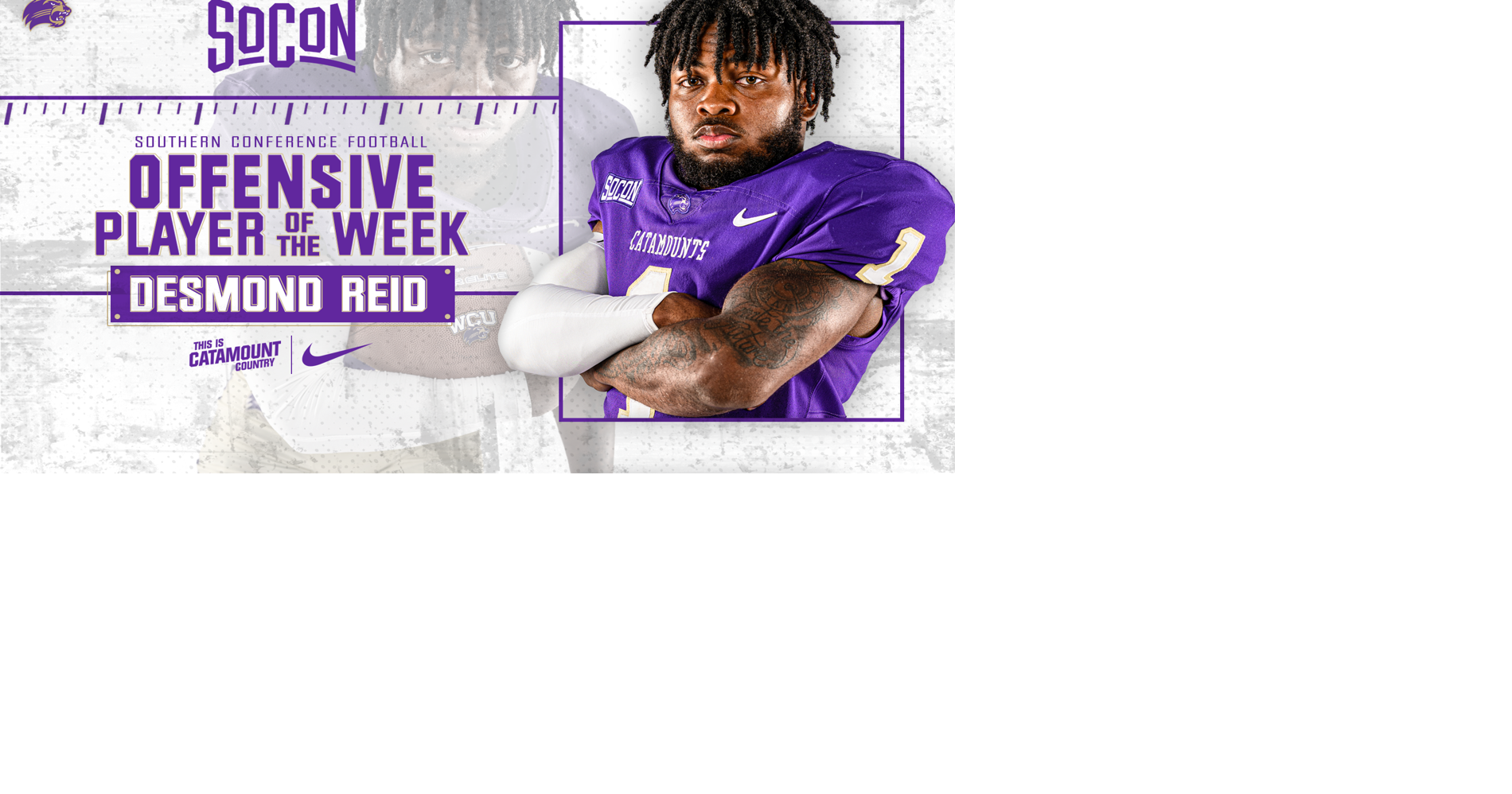 WCU's Desmond Reid named SoCon Offensive Player of the Week Sports