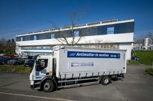Truck transporting the antimatter containment system