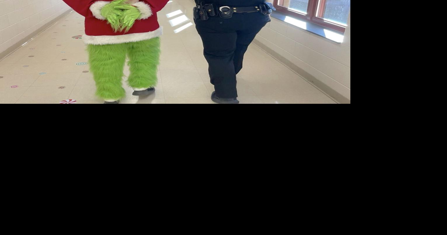 Caught green handed: Grinch cuffed and arrested at Bethel Elementary ...
