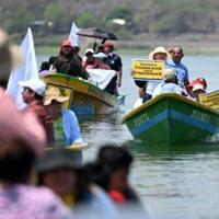 Activistas de El Salvador, Guatemala y Honduras protestan en el lago Guijá contra una mina de oro de propiedad canadiense |  Nacional
