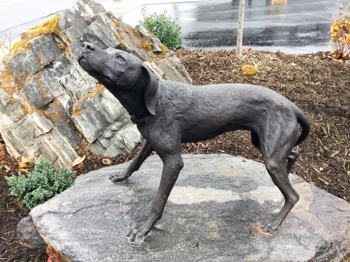 hound garden statue