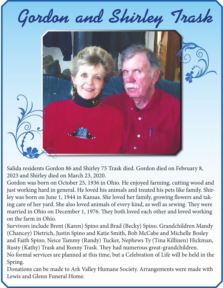 Gordon and Shirley Trask Obituaries themountainmail