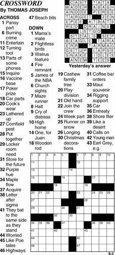 Crossword for August 3rd | Crosswords | themountainmail.com