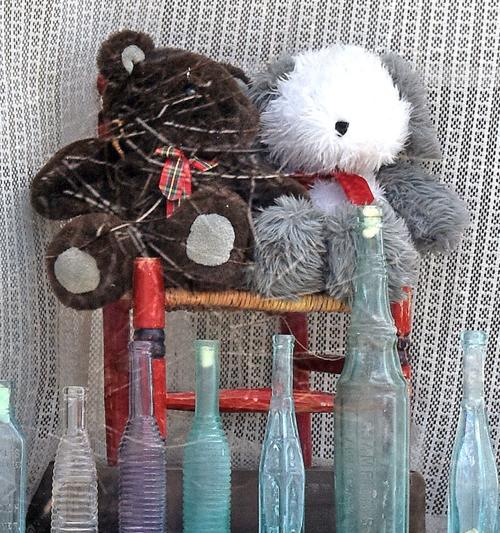 Teddy bear and toy dog
