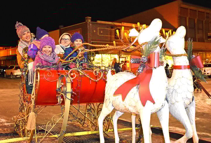 Riding in a reindeer sleigh