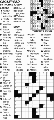 Crossword for March 17th | Crosswords | themountainmail.com