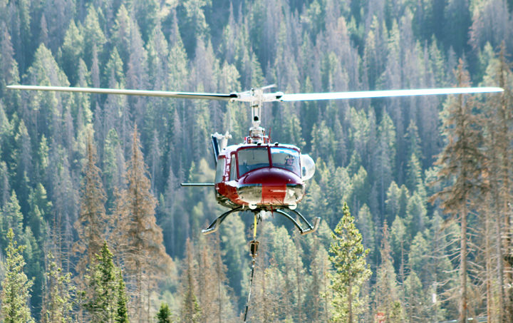 Gazex 3m Inertia Exploder Helicopter completes one of two flights to install Gazex exploder ...