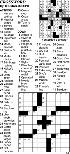 Crossword for March 2nd | Crosswords | themountainmail.com
