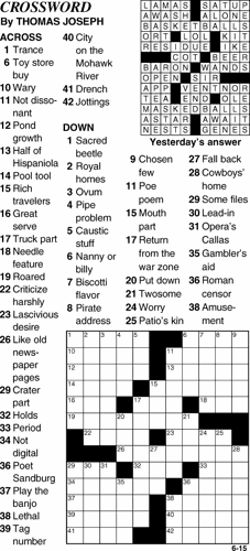 Crossword for June 15th | Crosswords | themountainmail.com