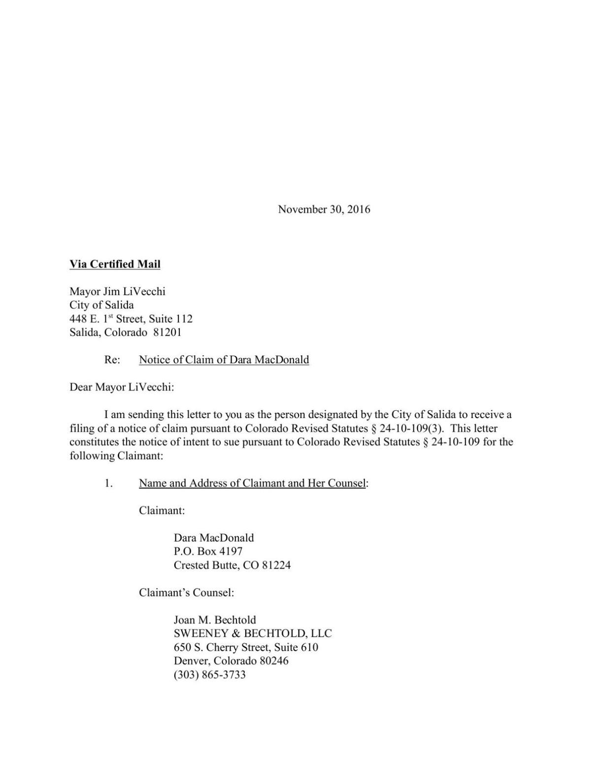 Notice Of Claim Free Content Themountainmail